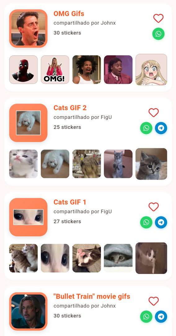 Catálogo de pacotes de GIFs animados no FigU